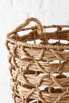 Elsa Yuvarlak Kalın Örgü Sepet Natural -çap:38cm H:27 Cm